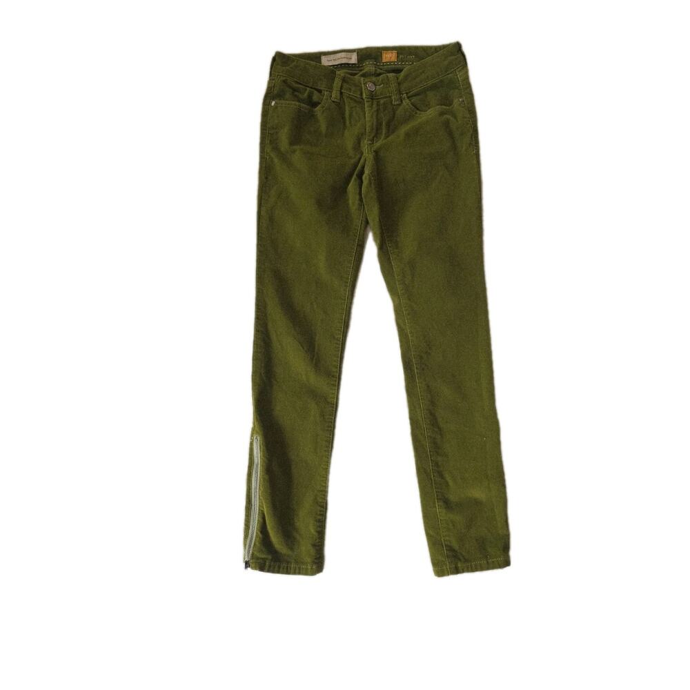 Pilcro And The Letterpress Women's Pants Velvet Corduroy Size 27 Green Skinny